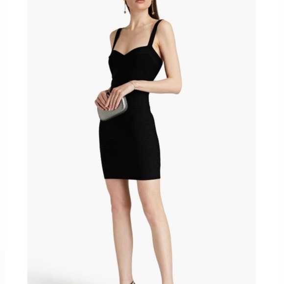 Herve Leger black bandage mini dress - Picture 1 of 10